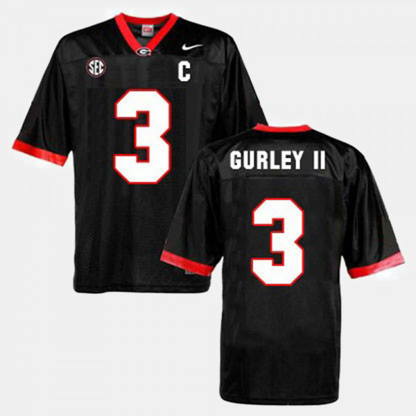 Men's #3 Todd Gurley II Georgia Bulldogs College Football Jersey - Black